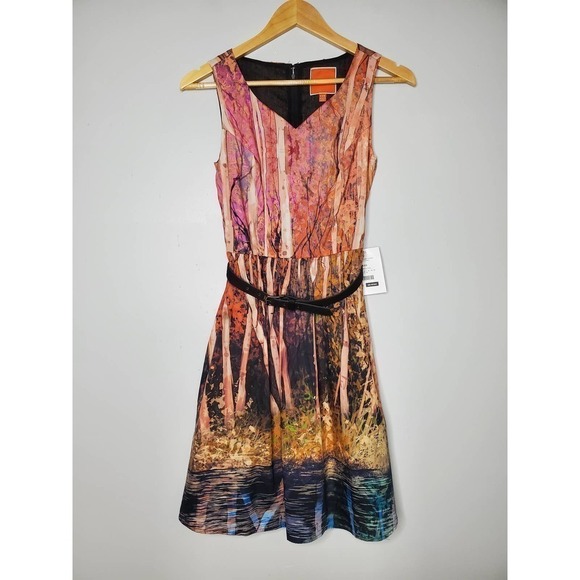 Modcloth Certifiably Sweet Cotton Dress in Trees Pink Size XXS - Picture 13 of 15